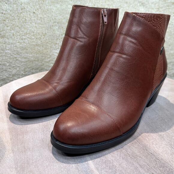 Easy Street Bean Womens Ankle Boots Size 9 WW Brown Round Toe Dressy Boots New - Picture 10 of 12